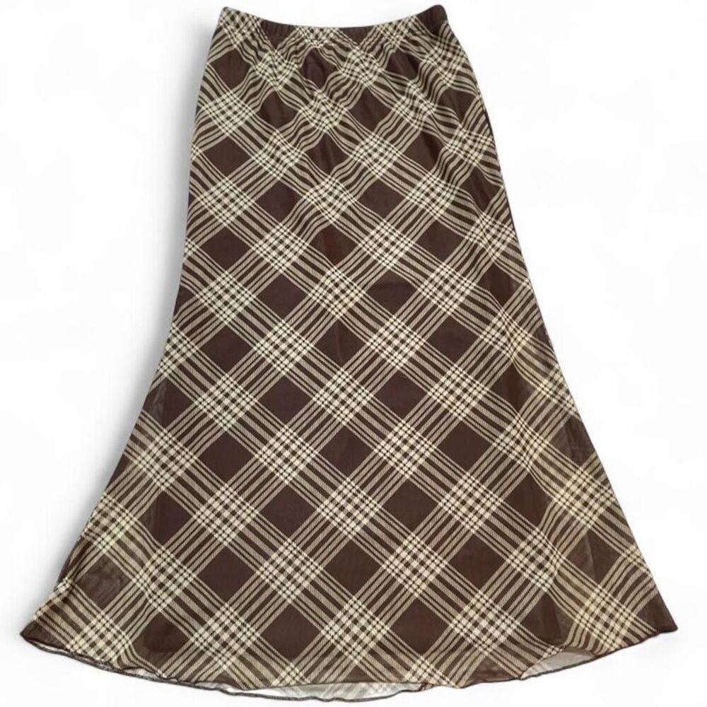 Women's Brown and Cream Skirt
